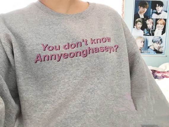 Книги по искусству вы не знаете Annyeonghaseyo Crewneck Толстовка moletom сделать пуловеры tumblr корейский стиль джемпер повседневное Топы корректирующи