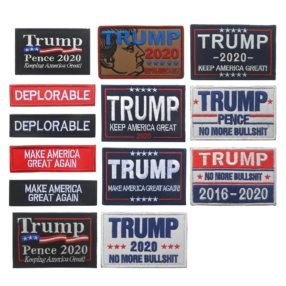 

Embroidery Patches Trump 2020 Hat Re-Election Keep America Great Donald For President USA Applique Emblem Badge Drop Shipping