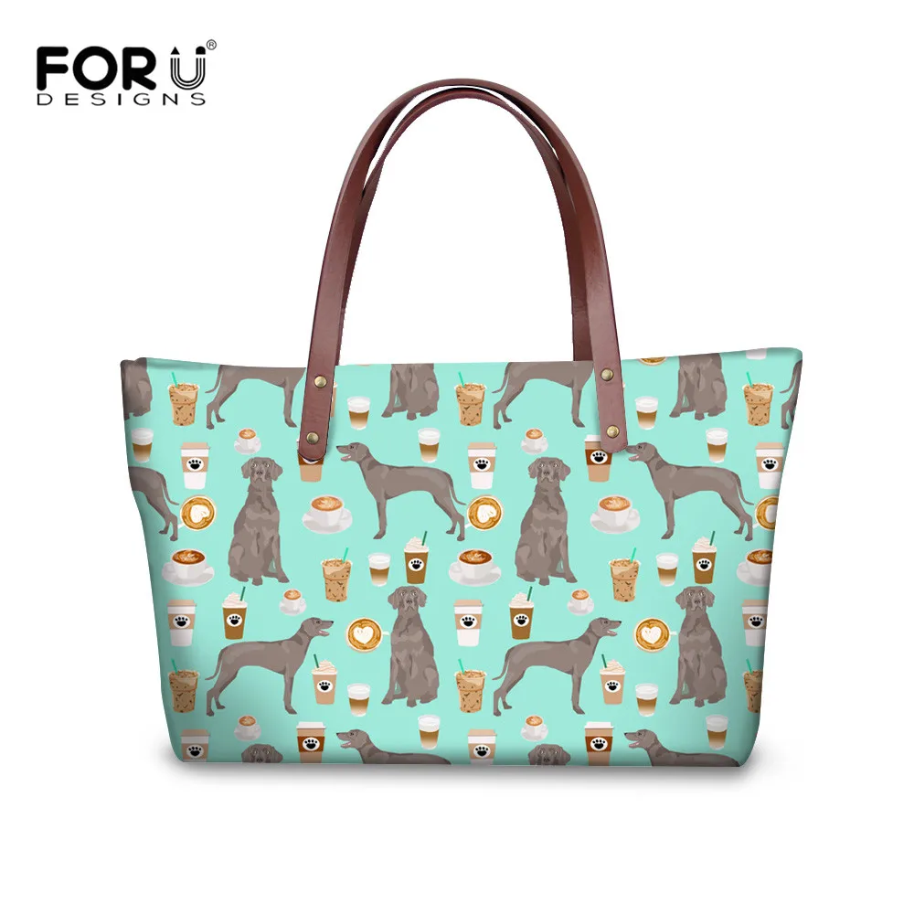

FORUDESIGNS Weimaraner Pattern Women Bag Handbags and Purses for Ladies Shoulder Bags Large Beach Bag Casual Tote Sac main femme