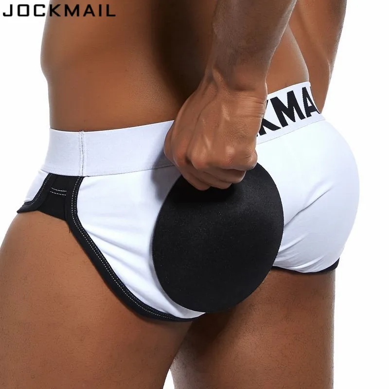 

JOCKMAIL Brand Men Briefs Man Magic Bottom Pad Hip Lifting bulge enhancing hip Shorts Trunks Cueca Gay Underwear Push Up Cup hip