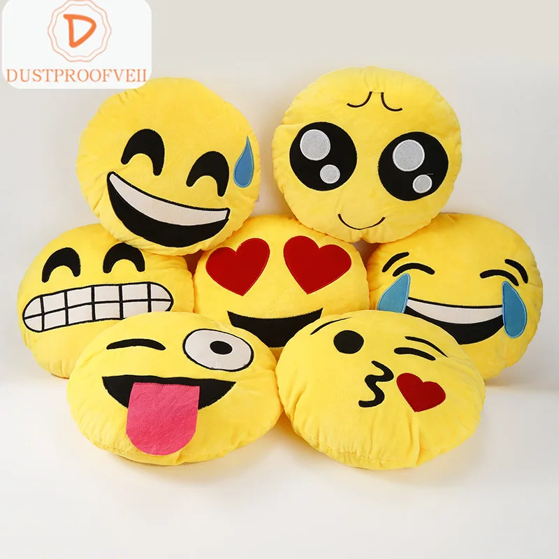 30cm Emoji Pillow Yellow Round Cushion For Sofa Car Seat Home