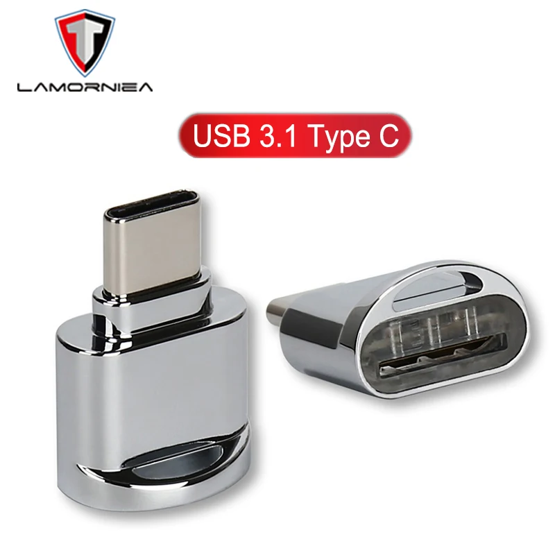 

Lamorniea MINI Aluminum Alloy Card Reader Type C Micro SD TF Memory Card Reader OTG Adapter USB 3.1 Card Reader Phone Android