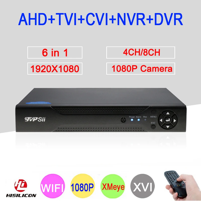 

Hi3521A XMeye 1080P 4CH/8CH Surveillance Video Recorder 6 in 1 Coaxial Hybrid Wifi Onvif NVR TVI CVI AHD CCTV DVR Free Shipping