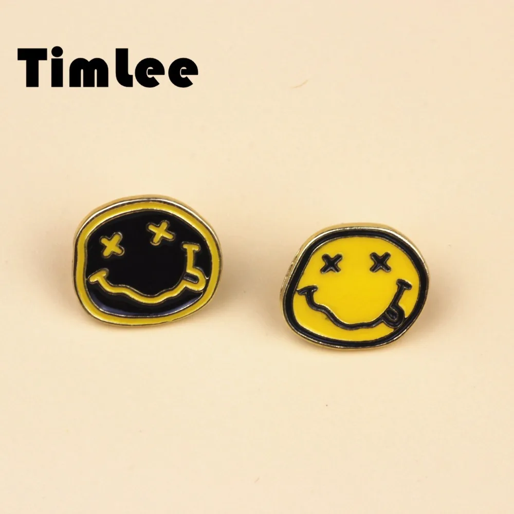 Timlee X009 металлическая брошь с милым смайликом из мультфильма, булавки на кнопках, подарок для девочки