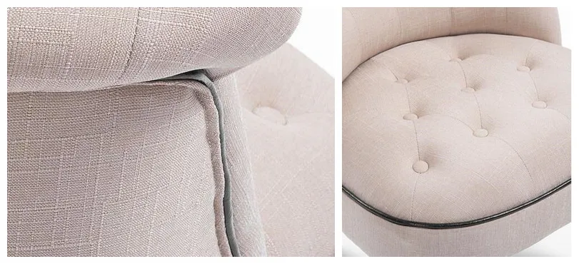 European Style Upholstered Loveseat Two Seater Sofa Living Room Furniture Modern Sofa Buttom Tufted Cushion Antique Wood Legs