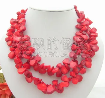

N012922 18.5" 2 Strands Red Coral Necklace