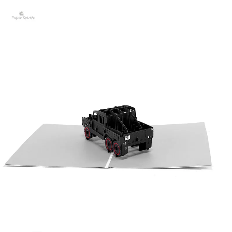  PAPER SPIRITZ laser 3D SUV car pop up paper card with envelope blank invitations greeting cards gif - 32888121107
