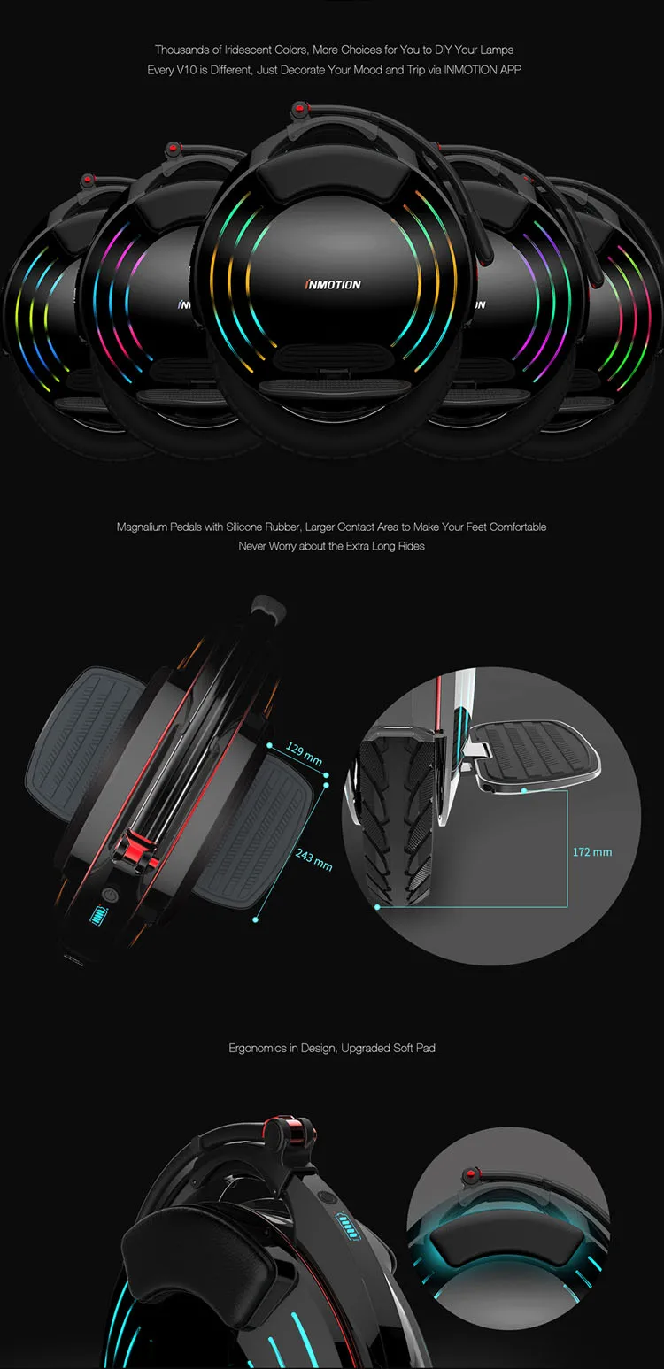 Inmotion V10F баланс Smart скутер балансируя Monowheel электрический одноколесном велосипеде 2000 Вт Профессиональные игры одно колесо скейтборд