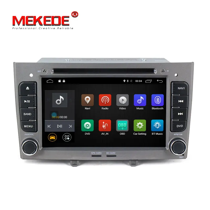 Best Mekede M518 Pure Android 7.1 Car DVD player for Peugeot 308 408 with car GPS navigation multimedia audio radio vedio 4G wifi BT 0