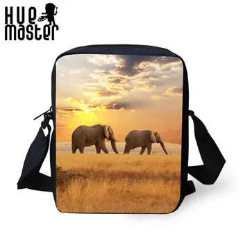 

elephant pattern front view mini messenger bags female phone polyester messenger bags children travel mini crossbody shoulderbag