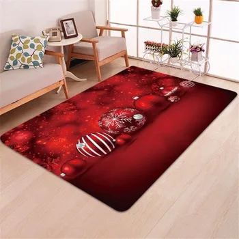 

3D Christmas Rug 2019 New Year's Home Indoor Outdoor Carpet Santa Claus Anti-slip Kitchen Room Bathroom Floor Mat Flannel Rug
