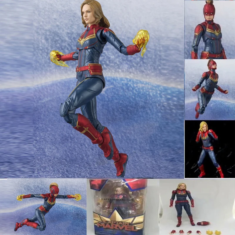 

15cm Avengers 4 Endgame SHF Marvel Captain Marvel PVC Action Figure Model Toys Gift