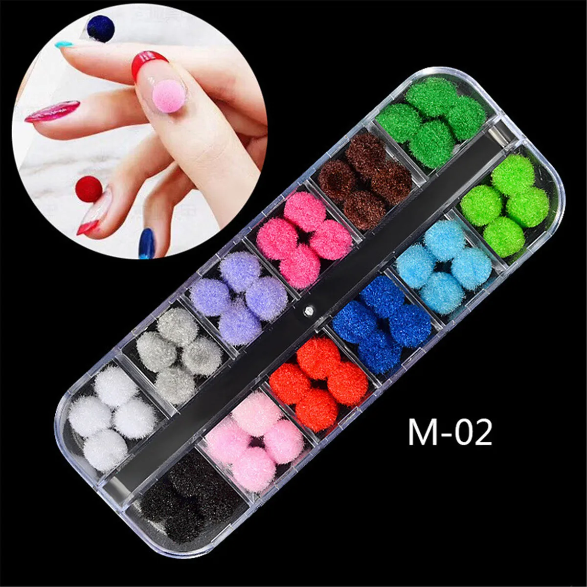 Nail Plush Ball 12 Colors Cute Small Size Hair Ball DIY Nails