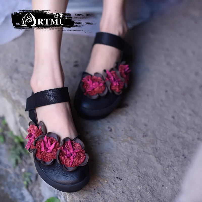 Artmu Original Retro Flower Thick Sole Women Sandals Summer Platform Muffin Genuine Leather Handmade Sandals 17962 цена Artmu Original Retro Flower Thick Sole Women Sandals Summer Platform Muffin Genuine Leather Handmade Sandals 17962 цены онлайн