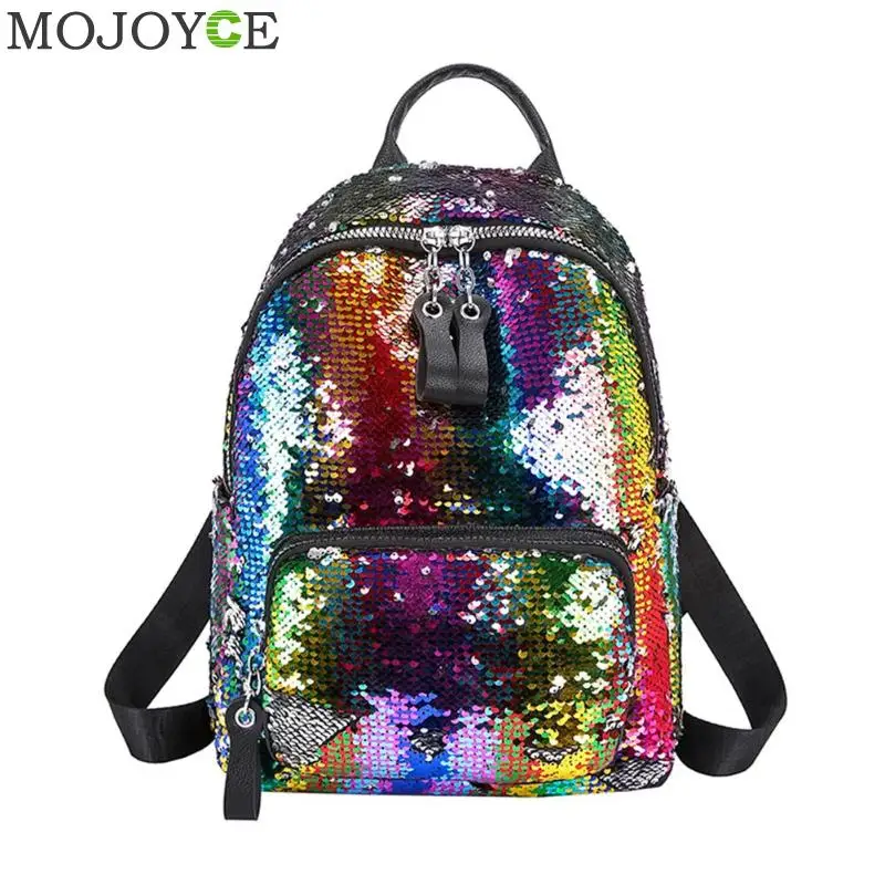 Блестящий женский рюкзак с блестками, модные высококачественные дорожные сумки через плечо, блестящие школьные сумки для девочек-подростков, новинка, рюкзак - Цвет: Многоцветный