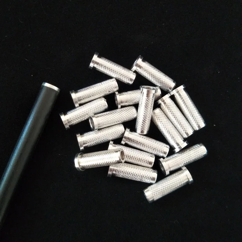 Kaufen 60 100 stücke Bogenschießen Pfeil Aluminium Einsatz für ID6.2mm Pfeil Welle Jagd Verbinden Pfeilspitze Broadhead Carbon fiberglas pfeil