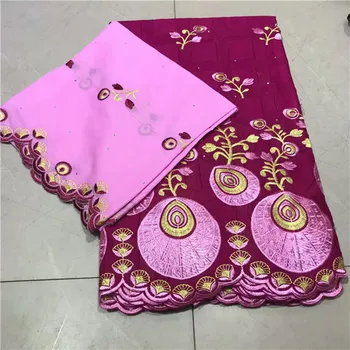 

Graceful embroidery African cotton lace fabric matching with 2Y Swiss voile lace fabric for sewing VRCV3