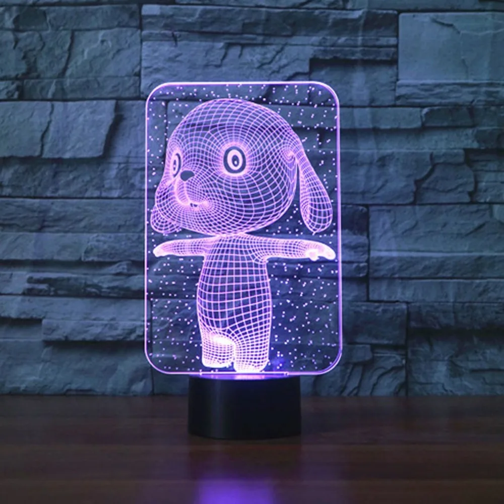 7 цветов Изменение Настольная лампа 3D светодио дный светодиодный ночник рисунок