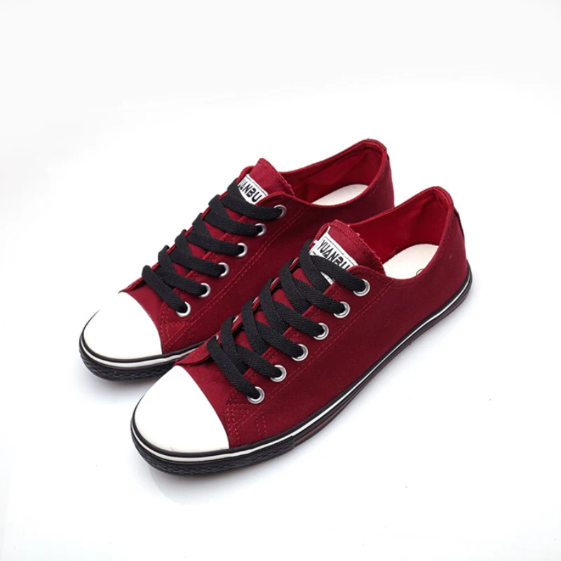 

2018 Fashion Men Canvas Shoes High Quality Men's Casual Shoes Breathable Low top Male Lace up Shoes Black White Blue Red