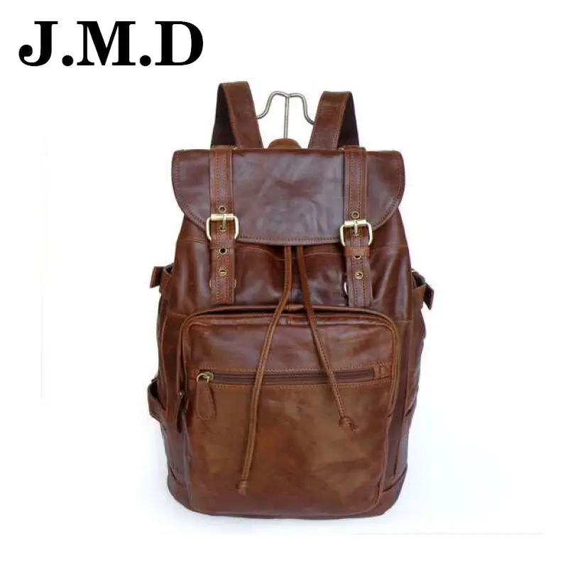 JMD 2017 Vintage Genuine Leather Backpack comfotable Design Medium size Backpack School Men Women Travel bag For Teenager JD112