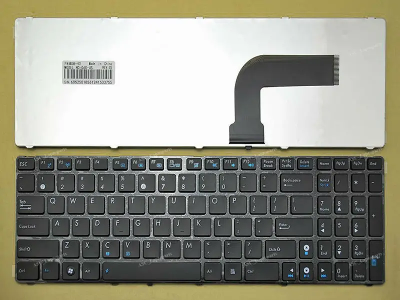 Новая английская клавиатура QWERTY для ASUS N53 N61V N60 N61J N61JA U50V U50 UL50 UX50 K52 N71 G60 Глянцевая черная рамка