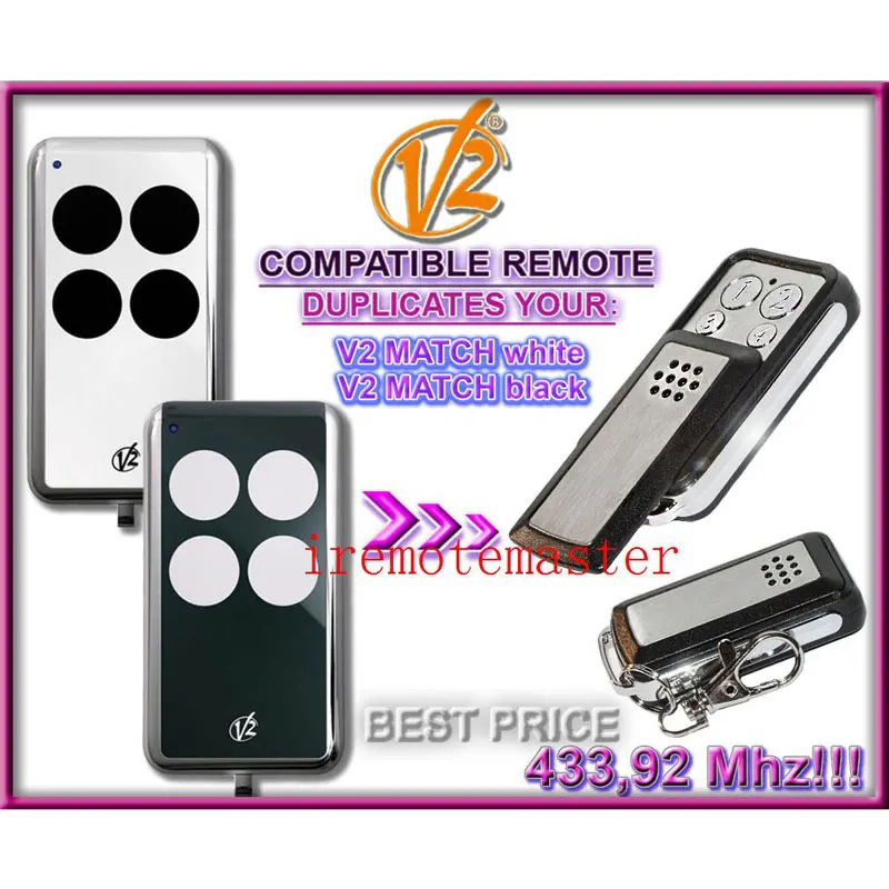 

V2 MATCH TPR Fixed code Gate Door Opener Hand Sender Duplicator ,Not work with V2 Rolling code 433.92MHz