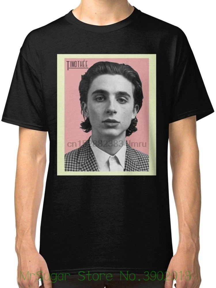 

Timothee Chalamet Black T-shirt Tees Clothing T-shirts 2018 Brand Clothes Slim Fit Printing