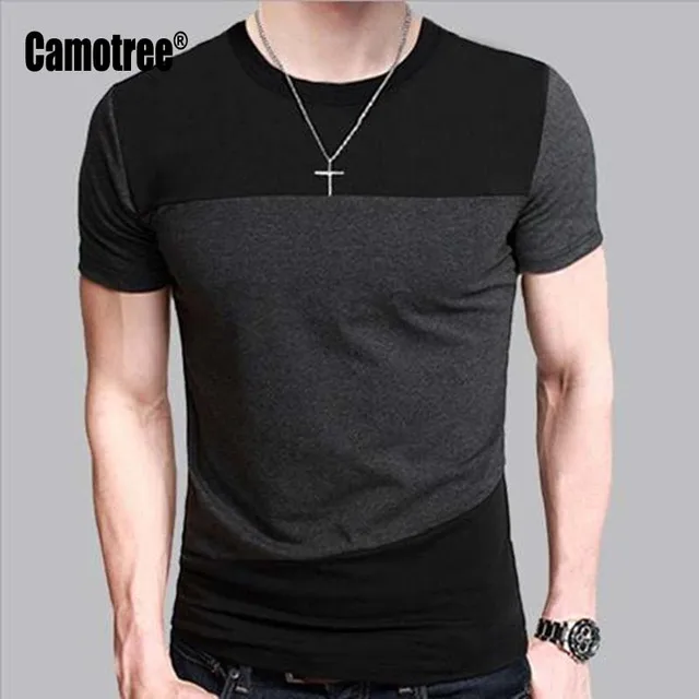 Designer Mens T Shirt Slim Fit O Neck T shirt Men Patched Short Sleeve