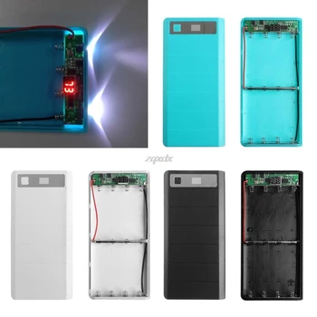 

Type C Input 2 USB 8x 18650 Battery DIY Holder LED Display Power Bank Case Box 1M