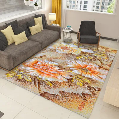 2 м x 3 м большой размер прямоугольные 3D коврики 6 мм ковры гостиная цветок лотоса диван журнальный столик коврик спальня йога коврик для учебы Doo