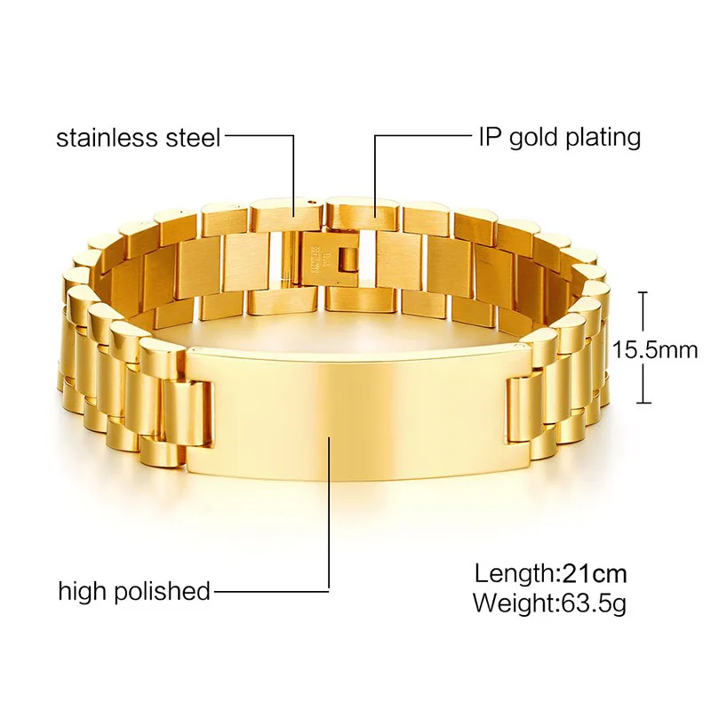 Персонализированные Мужчины браслет из нержавеющей стали в золотом цвете пользовательский текст для моего сына Мужские аксессуары