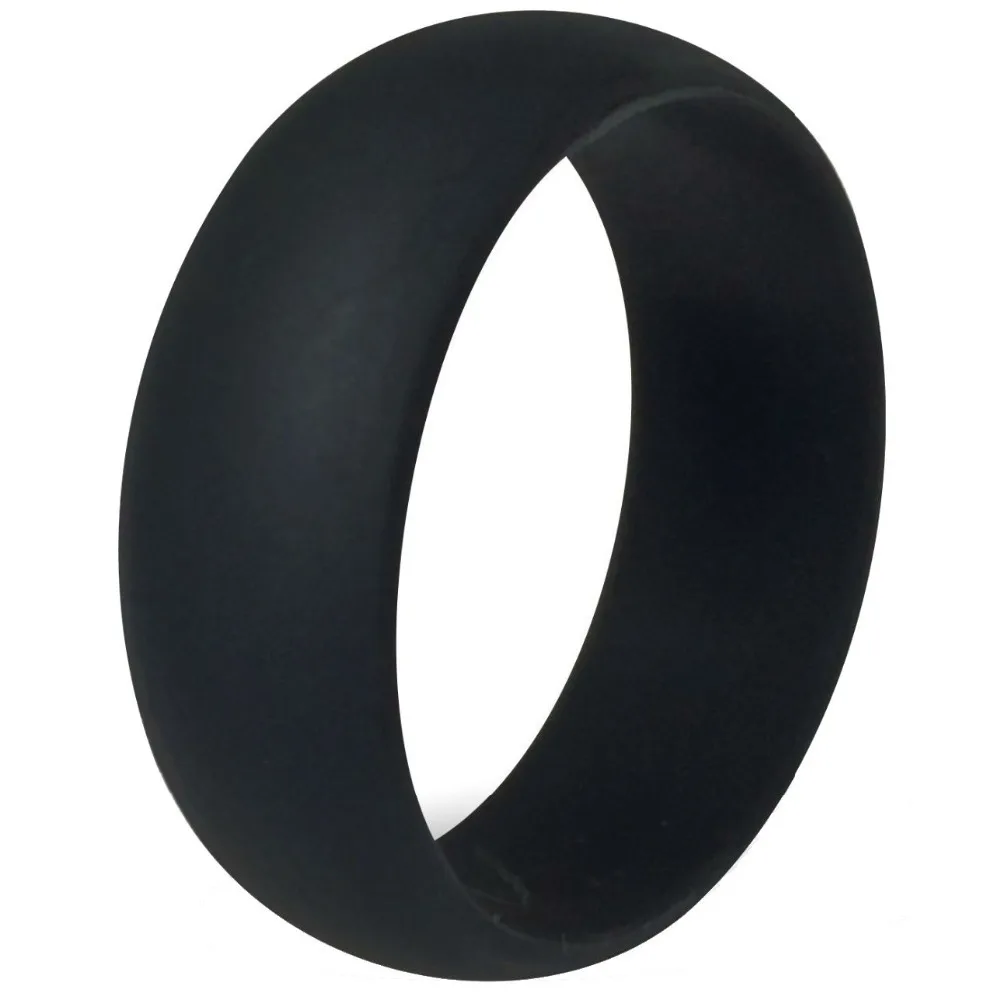 Size 5 15 8MM Black Flexible Hypoallergenic Crossfit Silicone Rubber ...