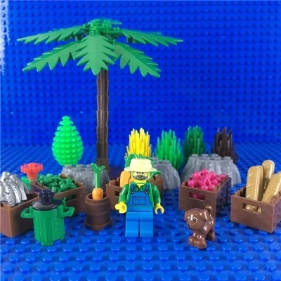 City Military Accessories Building Blocks MOC Weapon DIY Green Bush Flower Grass Tree Plants Toys Friends LegoINGlys City Bricks