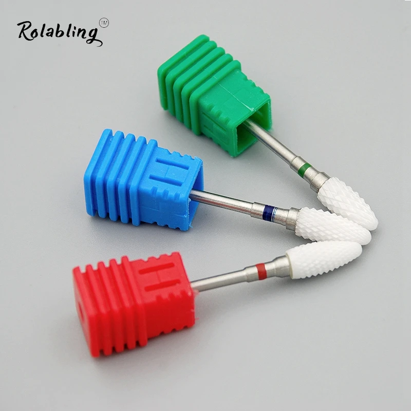 

Professional Medium Flame Cuspidal Nail Drill Bit Polish Tools Ceramics Grinding Stone Head Electric Nail Drill Nail Art Machine