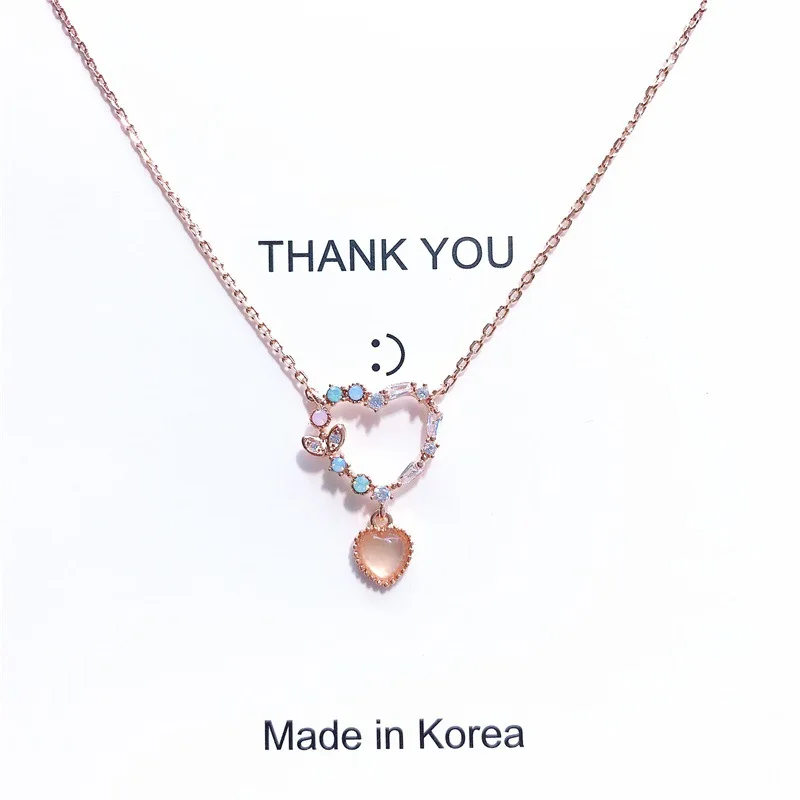 MENGJIQIAO корейские новые милые нежные микро проложенные серьги-гвоздики в форме сердца круглое ожерелье для женщин модные Ювелирные наборы для девочек