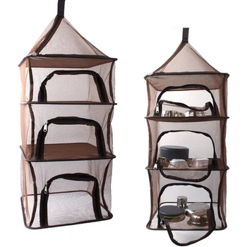 

Multi-function Outdoor Tool Hanging Drying Tableware Food Dry Net 4 Layer Storage Basket Shelf Fish Rack Folding Drying Net