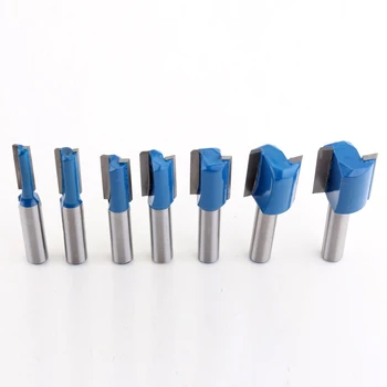 

7PCS 8mm Shank high quality Dado Straight end mill trimmer Router Bit Set 6,8,10,12,14,18,20mm Diameter Wood Cutting Tool Set