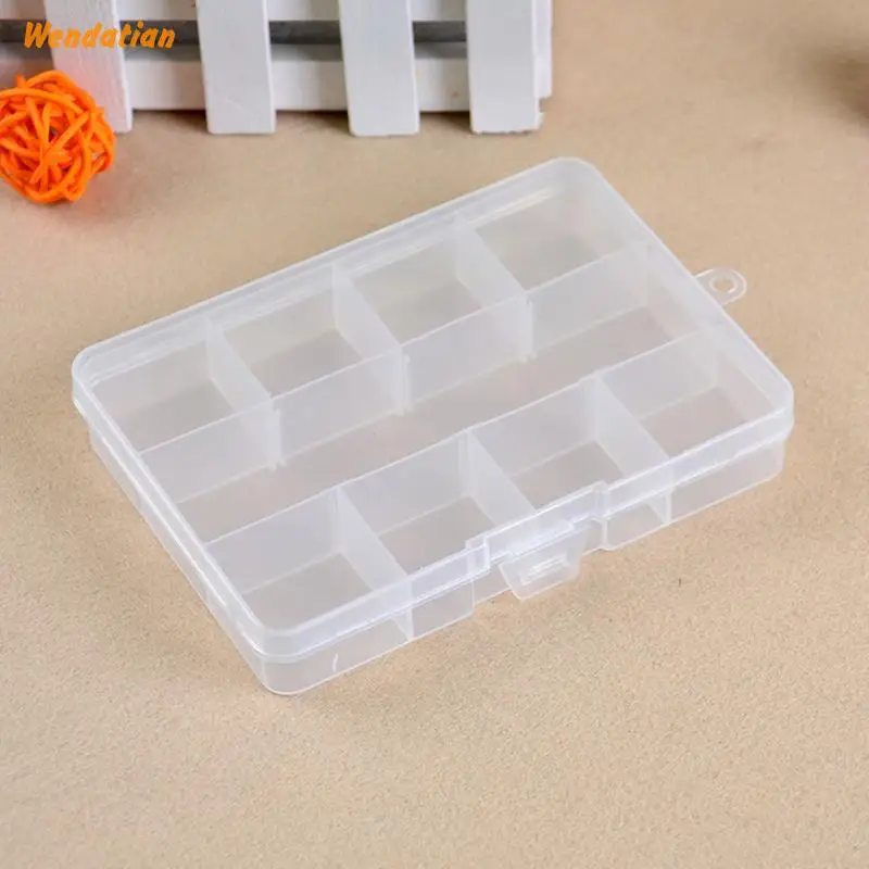 Home Storage Boxes 9 grid transparent plastic rectangular box electronics components jewelry beads sorting storage box 10pcs/lot