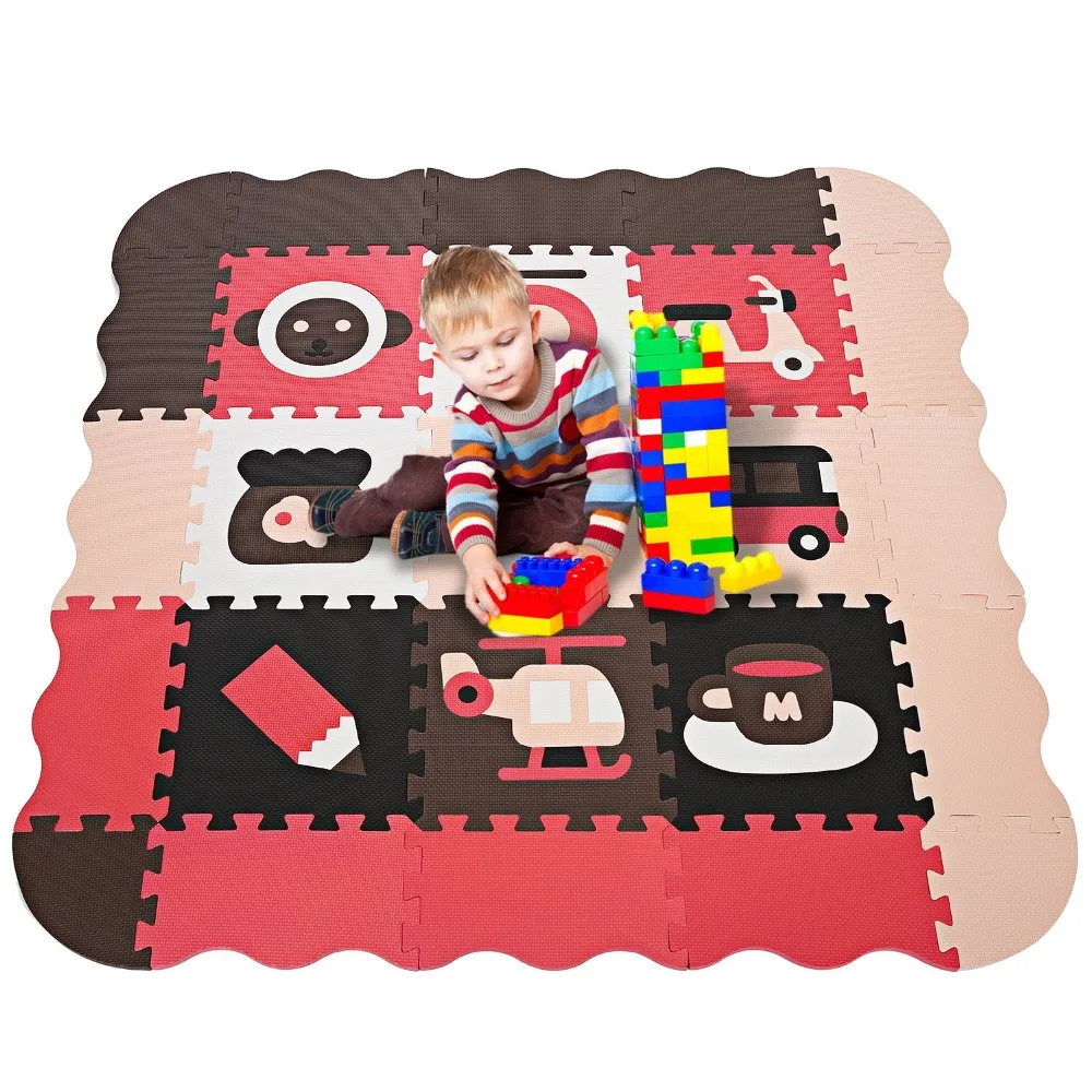 Baby Play Mat with Fence, Foam Play Mat for Baby, Crawling Mat for Playroom & Nursery, Neutral Color for Infants, Toddlers & Kid