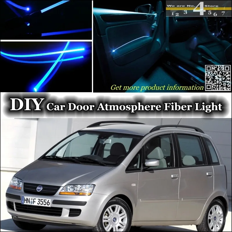 Для Fiat Idea интерьер окружающего света настройки атмосферу Волокно оптическое Ленточные огни внутри двери освещения(не EL свет) установите