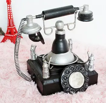 

vintage retro classic Distressed movie prop telphone hand-made craft model for home coffee bar ornaments decoration