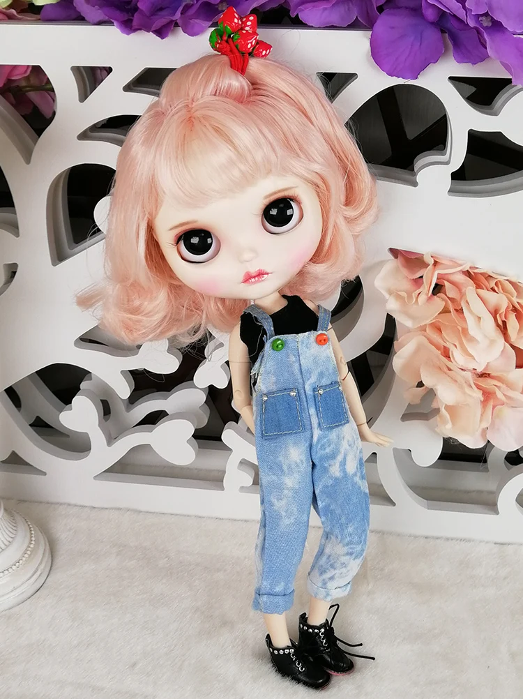 Kendra – Prämie Custom Neo Blythe Puppe mit rosa Haaren, weißer Haut und mattem Schmollmund 7