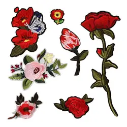 DIY Ремесло Цветочный кружево воротник от Вышивание роза цветок кружевная лента патч значок Ткань Вышивание поставки 30FB13