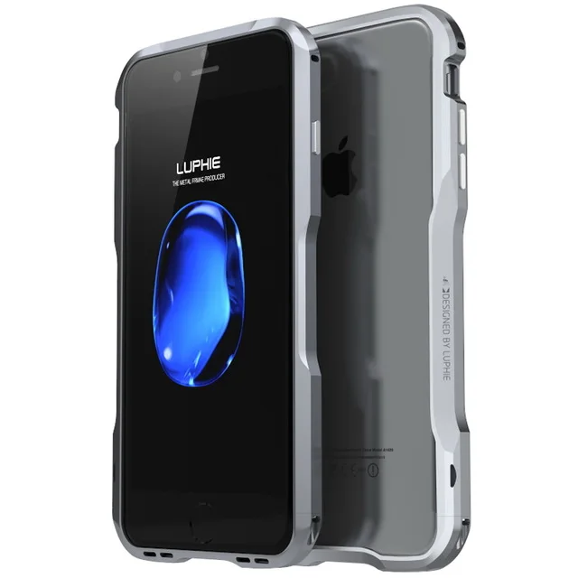Grey Для iPhone 8 чехол iPhone8 Plus чехол LUPHIE CNC резка Роскошный металлический каркас чехол бампер чехол для Apple iPhone 7 6S 6 Plus - Цвет: Grey