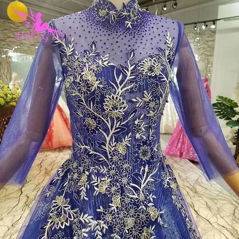

AIJINGYU Gothic Ball Gown Long Sleeve Peach Cheap Off White Special Dubai Muslim 2019 New Dresses Gowns Wedding Clothes