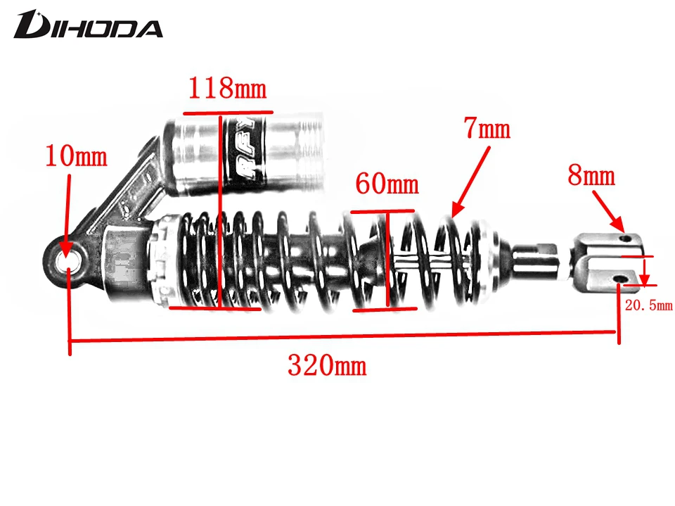 Универсальный 320 мм 12," мотоцикл задний амортизатор подвески для Honda/Suzuki/Yamaha/Kawasaki Мотоцикл модифицированные части