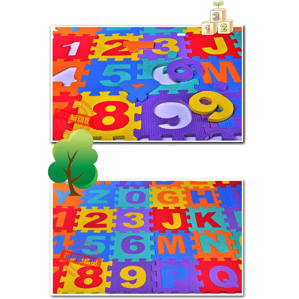 Children's Crawling Mat 36 Pieces Of Digital Letters Puzzle Foam EVA Puzzle Mats Shatter-Resistant Cold Protection