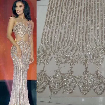 

L-111691 glued glitter French tulle lace fabric Top quality african lace fabric