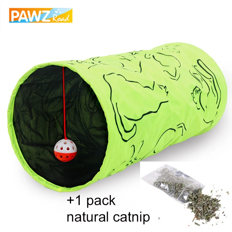 Funny Pet Cat Tunnel 2 Holes Cat Play Tubes Collapsible Crinkle Ball Sound Kitten Dog Toy Puppy Rabbit Play Tubes Tunnel Catnip