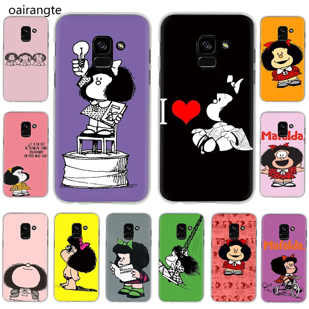 Mafalda жесткий чехол для телефона 2018 Samsung Galaxy A3 5 2017 A6 7 8 9 A10 30 40 50 70 полузавернутый